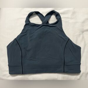 Lululemon Nulu Cross-Back Yoga Bra in the color Sea Steel.